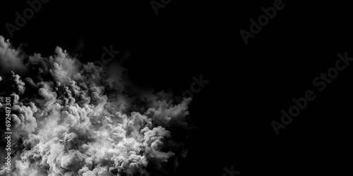 The image is a black and white representation of a dense, billowing cloud of smoke. It can be used as a background for websites, presentations, or design projects.