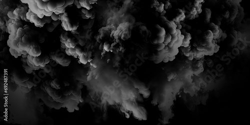 billowing cloud of smoke. The smoke is dense and appears to be expanding rapidly. used in projects related to pollution, disaster, or danger photo