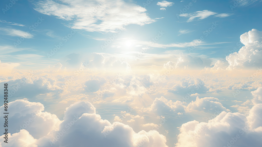 Cumulus clouds moving in the sky. Generative AI Cumulus clouds moving in the sky. Generative AI