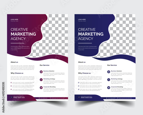 Corporate business flyer template design ,flyer in A4 with colorful business proposal, promotion, advertise, publication, cover page, photo