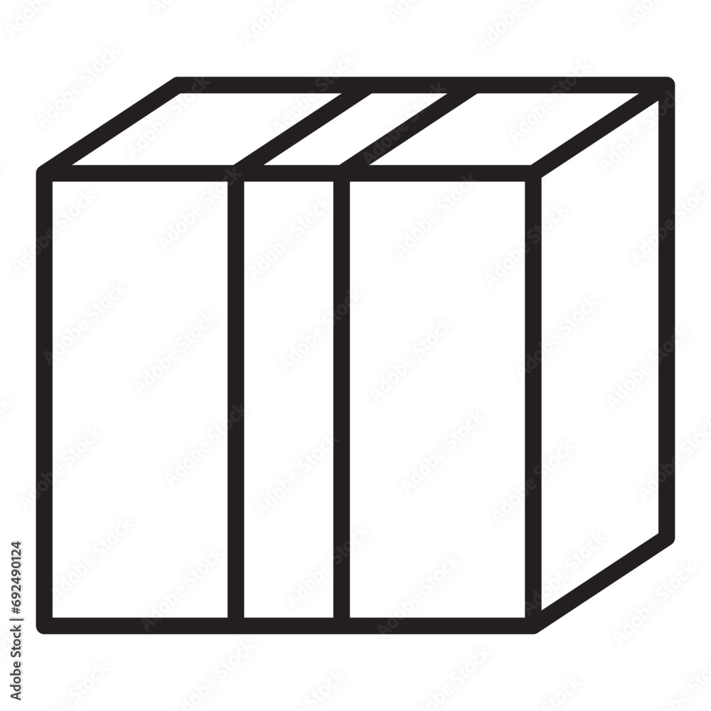 Cardboard box line icon. Cardboard box line icon.