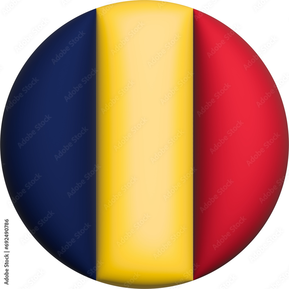Fototapeta premium 3D Flag of Chad on circle
