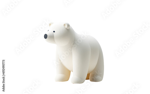 Frosty Friend Discovering Joy with a Polar Bear Toy Isolated On Transparent Background