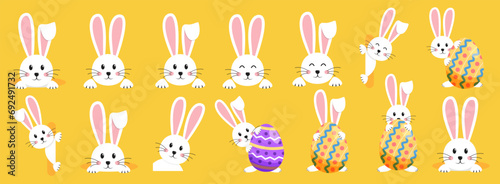 Easter rabbit, easter Bunny. Vector illustration.