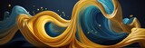 abstract illustration of blue and yellow waves creating a sense of depth and movement
