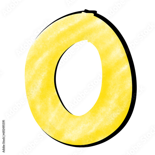 golden font number 0