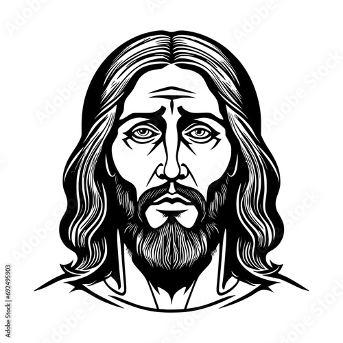 jesus head vector icon