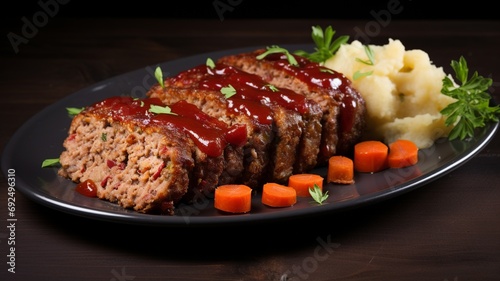 Meatloaf: Baked Ground Meat Dish with Bread Crumbs and Tomato Glaze