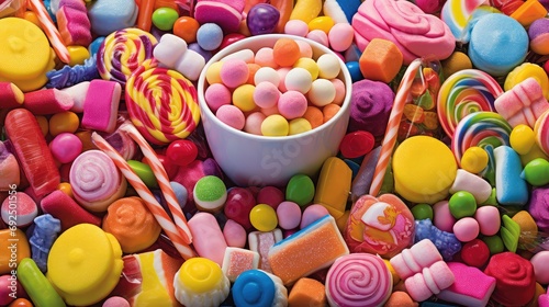 sweet many candy food illustration lollipop caramel, skittles toffee, licorice marshmallow sweet many candy food photo