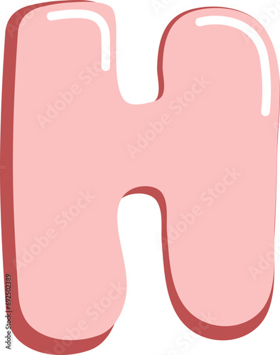 cute valentine alphabet uppercase h
