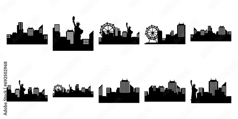 City Silhouette Vector Set