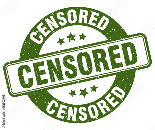 censored stamp. censored label. round grunge sign