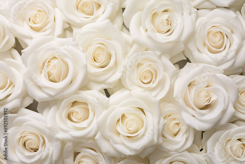 White roses in close up. Valentine s Day background.