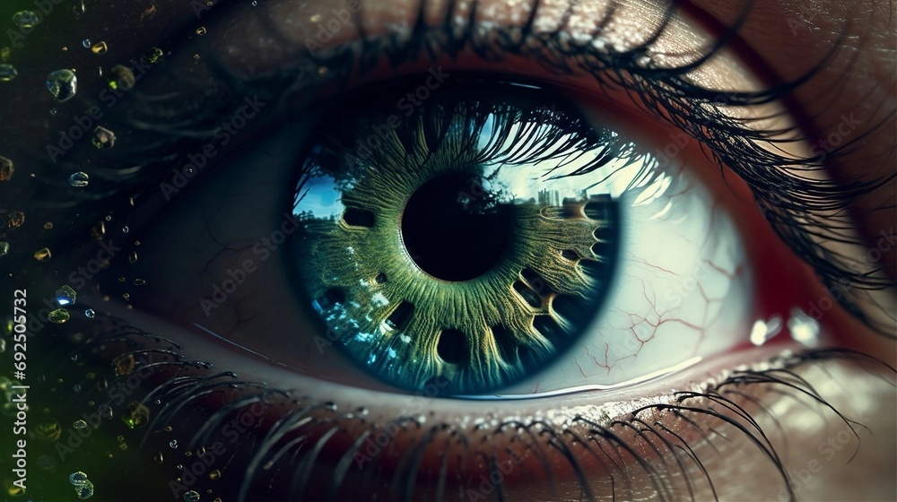 Detailed view of beautiful human eye