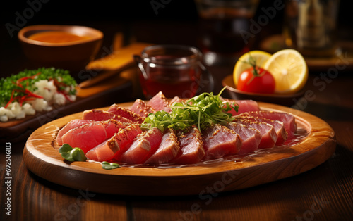 tuna tataki in japanese restaurant