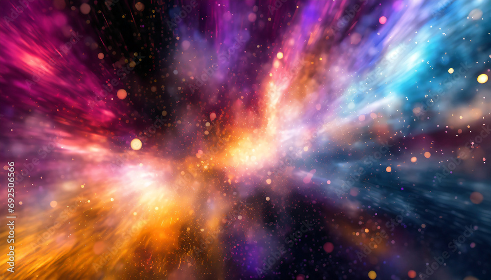 abstract space concept with fantastic sky colorful burst smoke magic sky.3d rendering illustration.