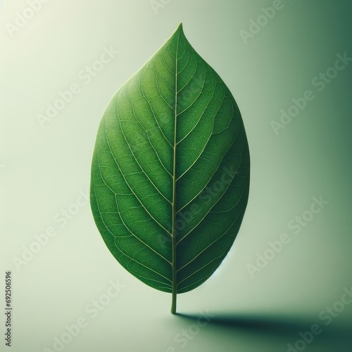 green leaf on a white background