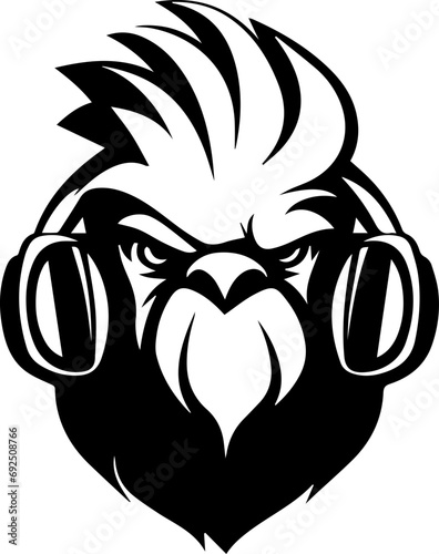 eagle wearing headset