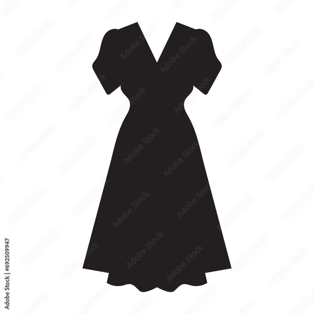 dress silhouette vector isolated black on white background