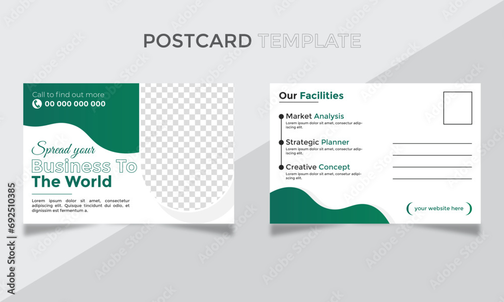 Corporate business postcard.amazing and modern postcard design.amazing and modern postcard design