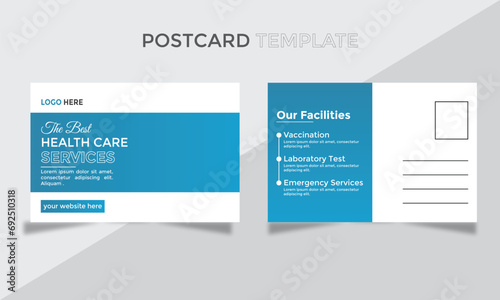 Medical postcard design template