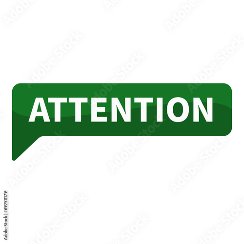 Attention In Green Rectangle Shape For Sale Promotion Business Marketing Information Social Media
