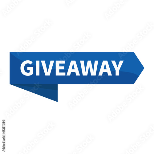 Giveaway In Blue Rectangle Ribbon Shape For Promotion Information Business Marketing Social Media
