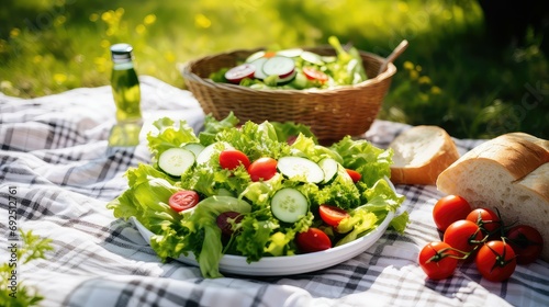 radish salad picnic food illustration spinach arugula, beet feta, avocado quinoa radish salad picnic food photo