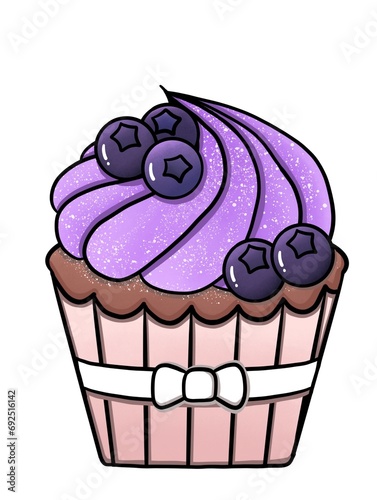 Cupcakes with blueberries