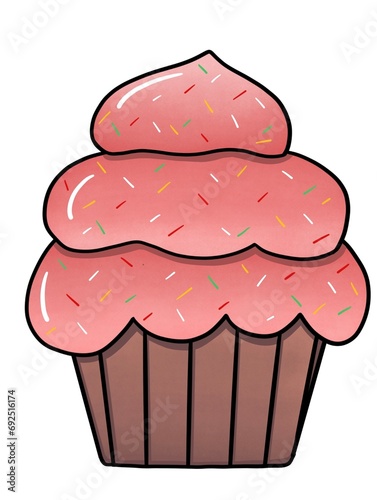 cupcake drawing Sprinkle with market flakes.