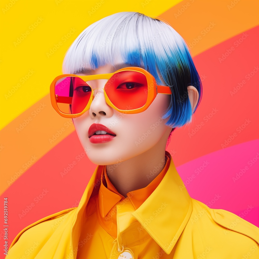 Illustration of a fashion portrait, AI Generated Illustration of a fashion portrait, AI Generated