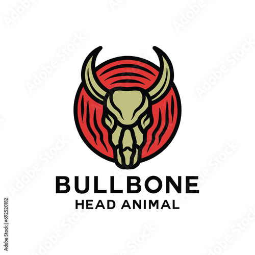 Head Bull Logo Vector Design illustration Emblem