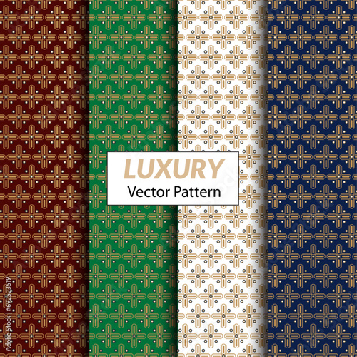 Collection of Golden luxury vector pattern pack.