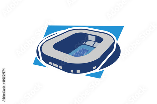 Simple  tennis court icon vector illustration. Simple tennis court stadium, Sport icon, flat, tennis stadium vector icon. vector illustration.