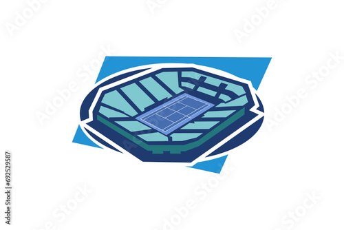 Simple  tennis court icon vector illustration. Simple tennis court stadium, Sport icon, flat, tennis stadium vector icon. vector illustration.