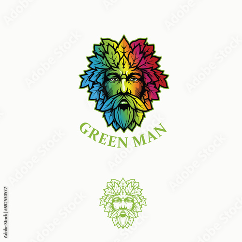 green man logo vector, icon, symbol