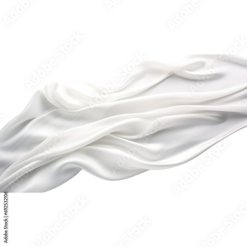 White Silk scarf flying in the wind isolate transparent white background