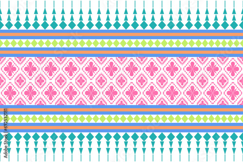 ethnic geometric pattern Oriental pattern for background, carpet, wallpaper, clothing, wrapping, fabric, Vector seamless pattern.