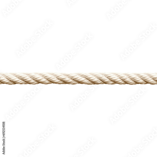 Whie Long straight rope seamless isolate transparent white background