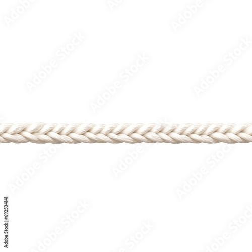 Whie Long straight rope seamless isolate transparent white background