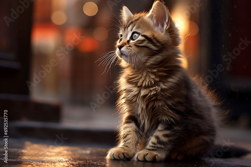 Cute kittle cat animal photo