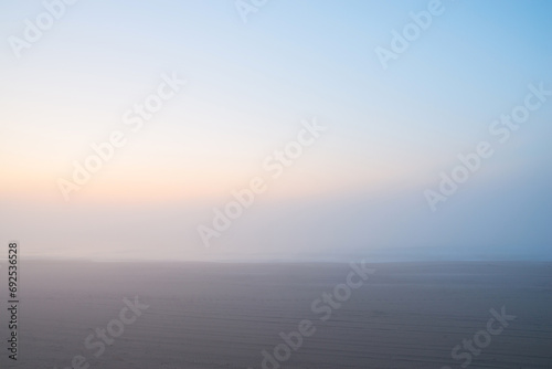 海霧と朝焼け風景_千葉県九十九里浜 photo
