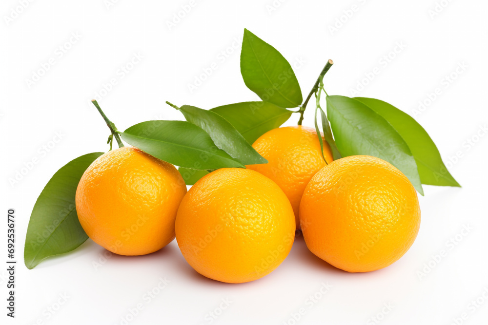 Orange fruit on white background