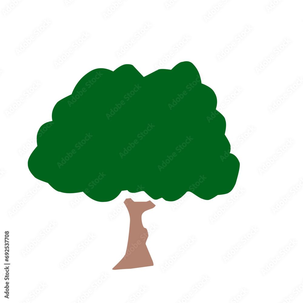 Various Green Trees Icon Illustration