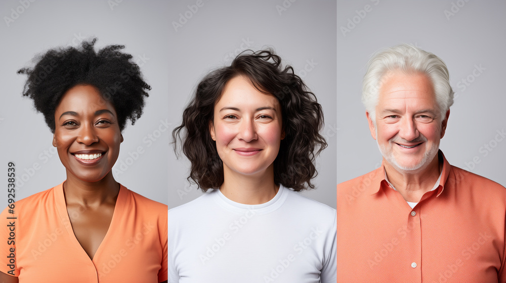 Diverse Trio of Smiling Portraits Diverse Trio of Smiling Portraits