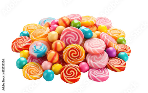 Irresistible Treat Sweetness of Candy on a White or Clear Surface PNG Transparent Background photo