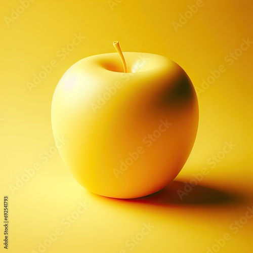 yellow apple with leaf