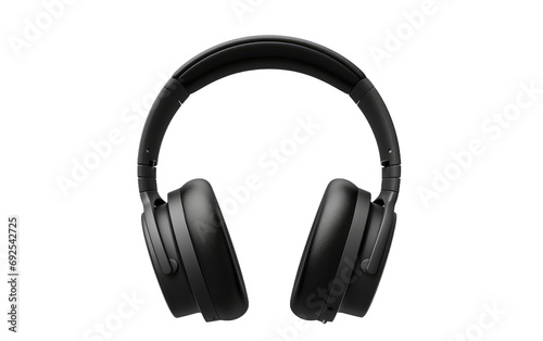 Sleek Audio Gear Ebony Ears on a White or Clear Surface PNG Transparent Background