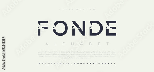 Minimal font creative modern alphabet. Typography regular and number. minimalist style fonts set. vector illustration