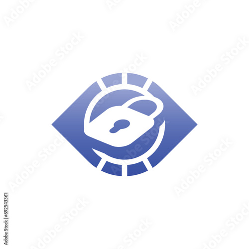 modern and elegant eye padlock logo